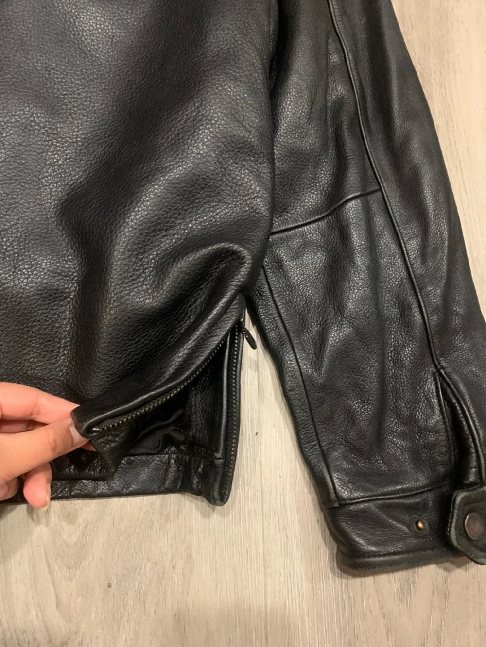 Vtg Kenneth Cole New York Black Leather Zip-Front Bomber Jacket Sz M